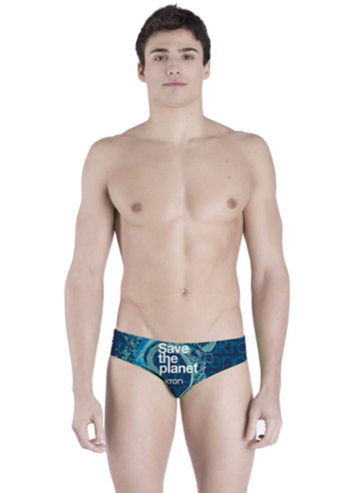 Akron Men's Save The Water Brief - Blue-0