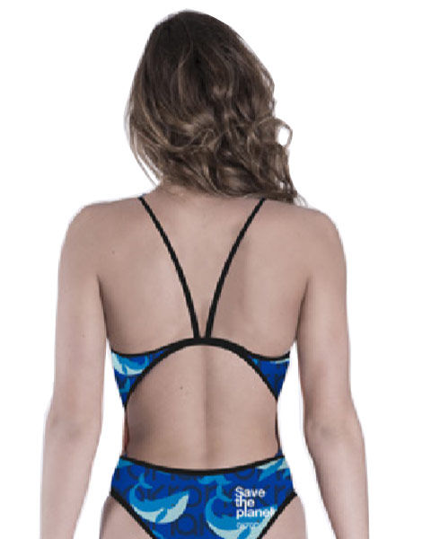 Akron Save The Whale Thin Strap Swimsuit - Blue-brand