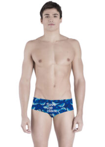 Akron Men's Save The Whale 14cm Trainer Swim Trunk - Blue