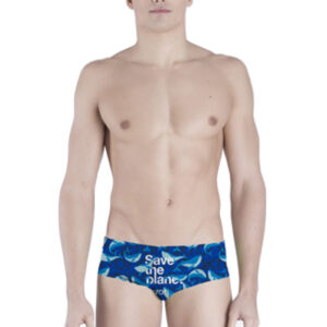 Akron Men's Save The Whale 14cm Trainer Swim Trunk - Blue-0