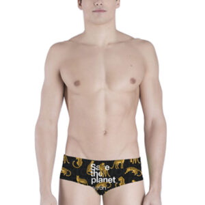 Akron Men's Save The Leopard 14cm Trainer Swim Trunk - Black / Yellow-0