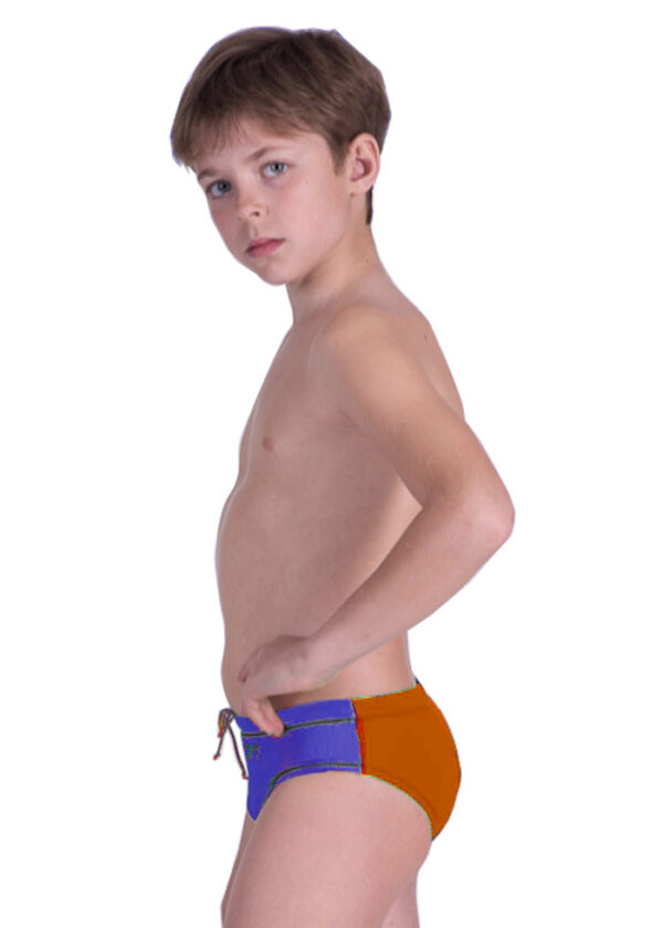 Akron Boy's Addison Evo Bicolour Brief - Blue / Orange-0