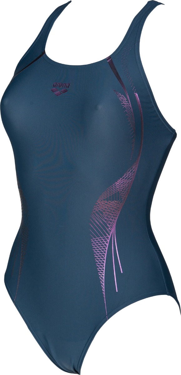 Arena Women's Slinky V Back Swimsuit - Shark / Freak Rose-0