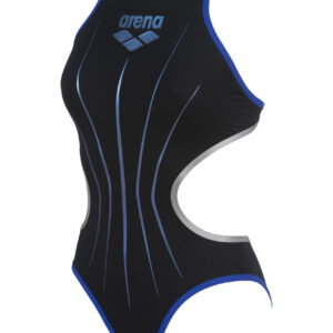 Arena Women's One Electric Swimsuit - Black / Neon Blue / Silver-0