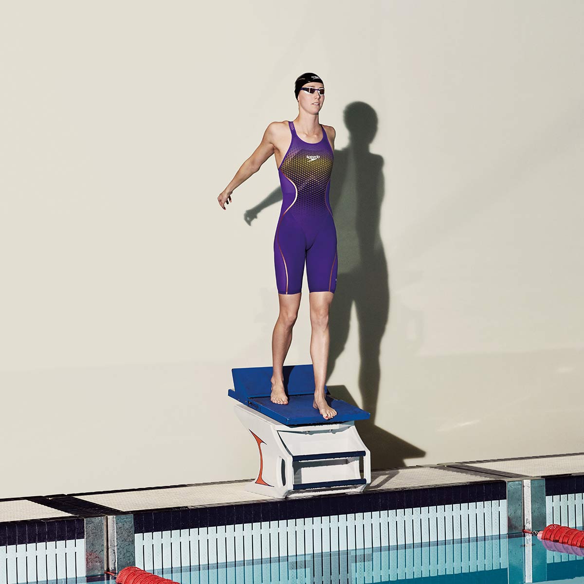 Speedo Fastskin LZR Pure Intent Openback Kneeskin - Ultraviolet / Fluo Yellow