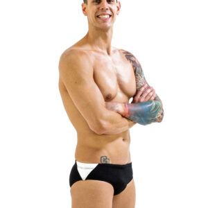 FINIS Men's Splice Brief - Black/ White-0