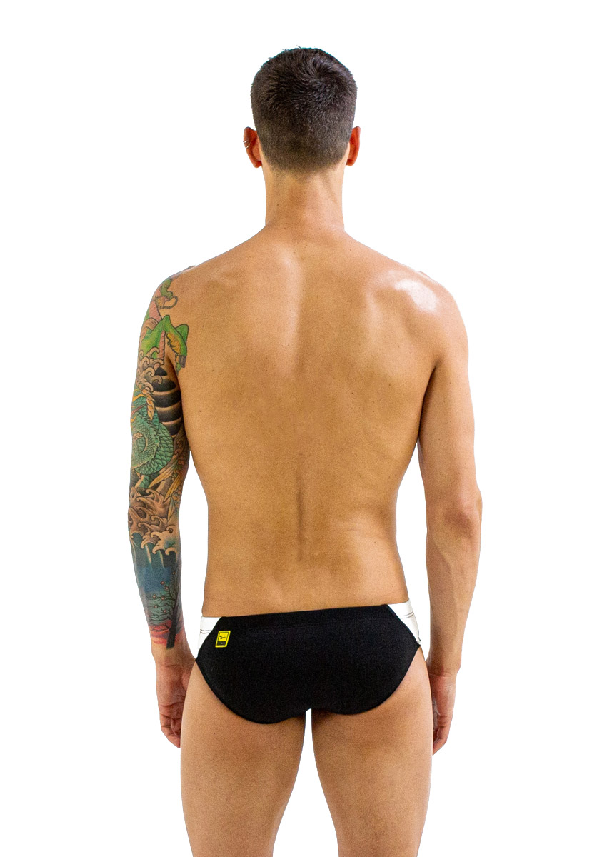 FINIS Men's Splice Brief - Black/ White-brand