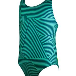 Finis Girl's Maze Bladeback Swimsuit - Green-0