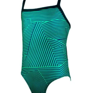 Finis Girl's Maze Skinback Swimsuit - Green-0