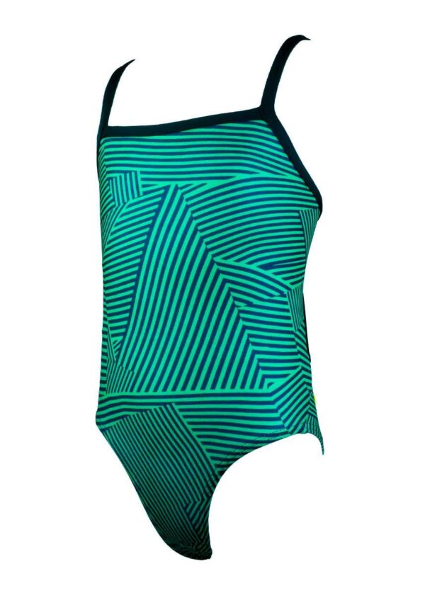 Finis Girl's Maze Skinback Swimsuit - Green-0