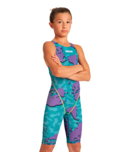 Arena Girl's Limited Edition Powerskin ST 2.0 Junior Kneeskin - Purple Map