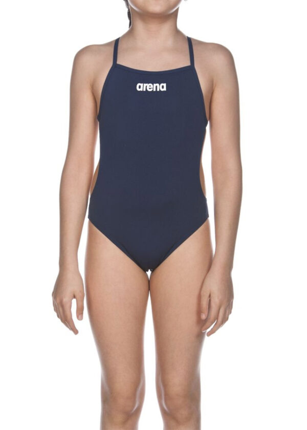 Arena Girl's Solid Lightech Swimsuit - Navy / White-0