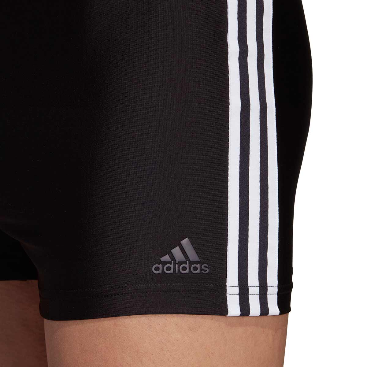 Adidas Mens 3-Stripes Swim Boxer - Black / White-542883