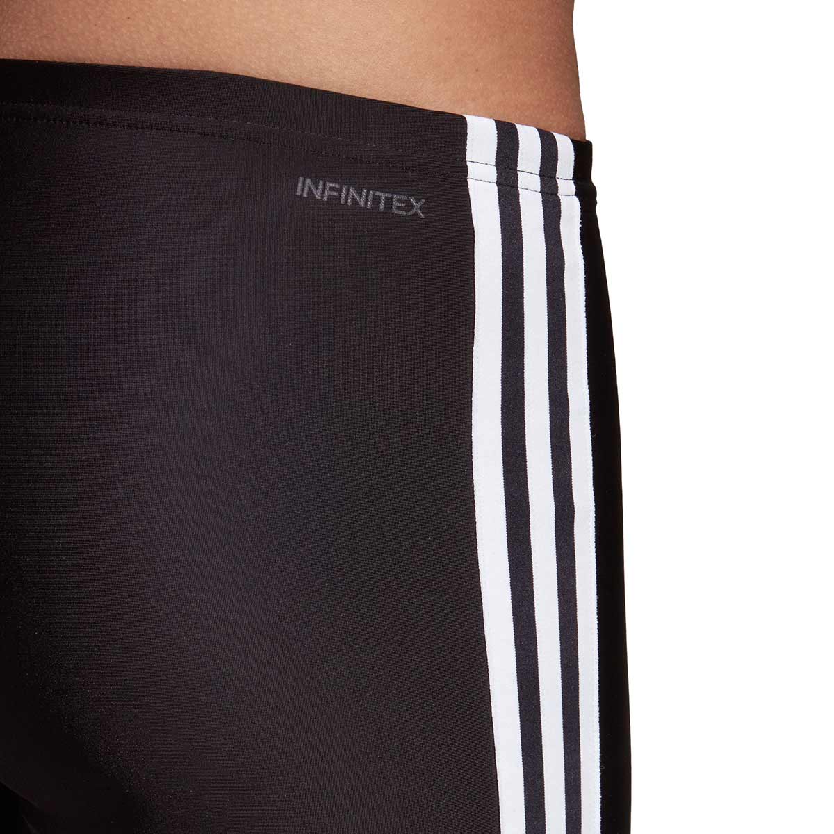 Adidas Mens 3-Stripes Swim Boxer - Black / White-542882