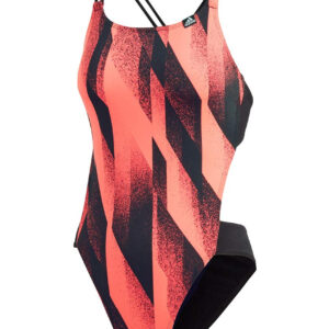 Adidas Girls Pro Tokyo Tie Back Swimsuit - Pink / Black-0