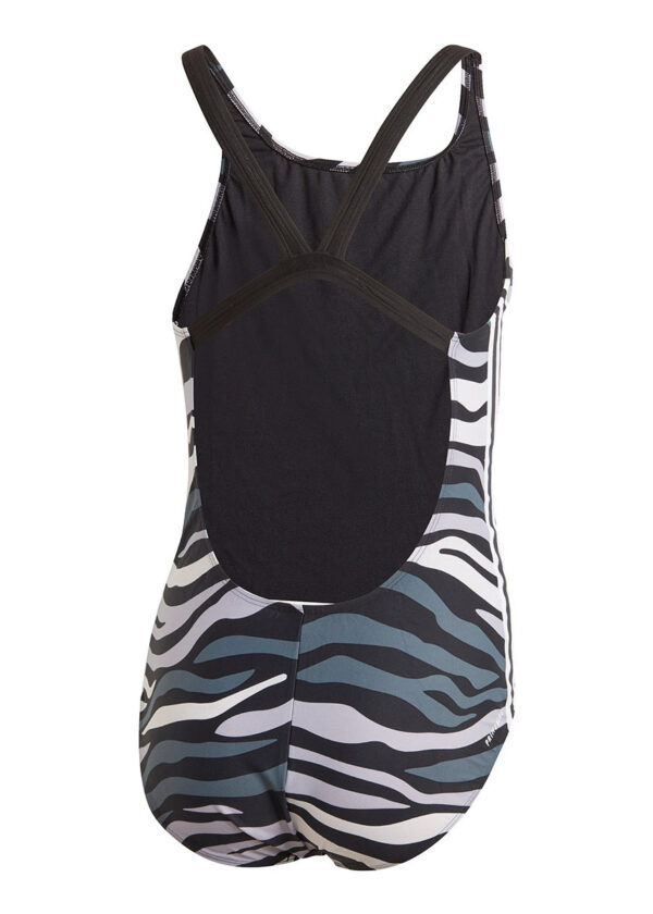 Adidas Girls SH3.RO Wild 3-Stripes Swimsuit – Black