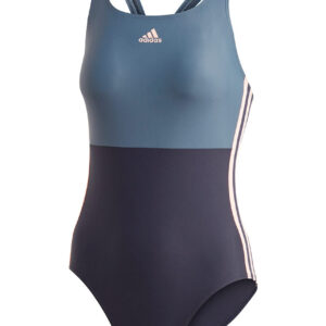 Adidas Womens SH3.RO Colour Block 3-Stripes Swimsuit - Blue-0