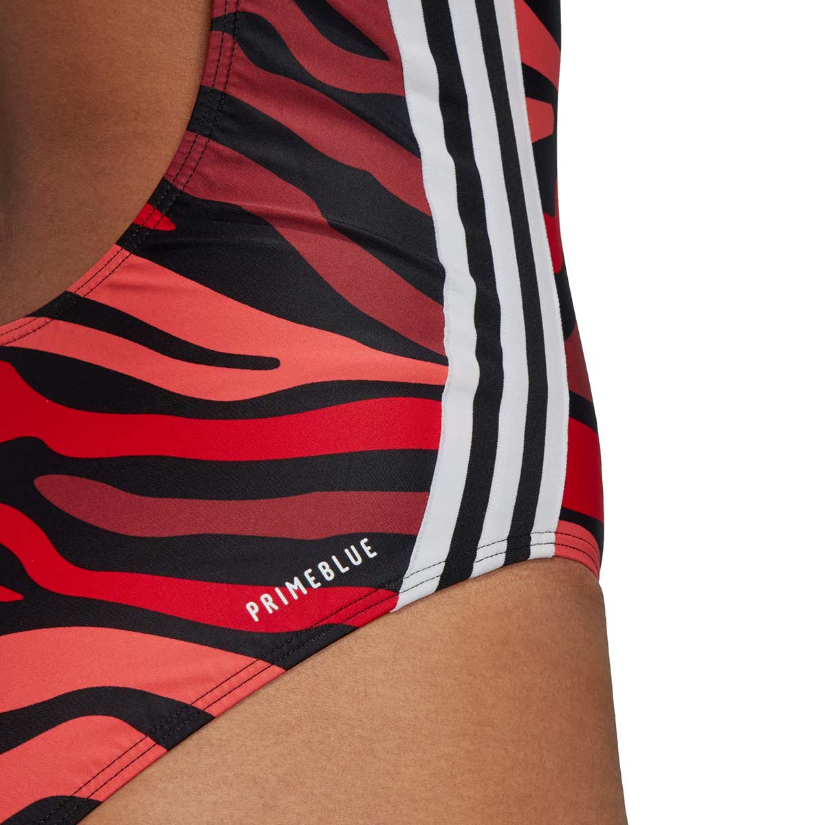 Adidas Womens SH3.RO Wild 3-Stripes Swimsuit - Red-542815