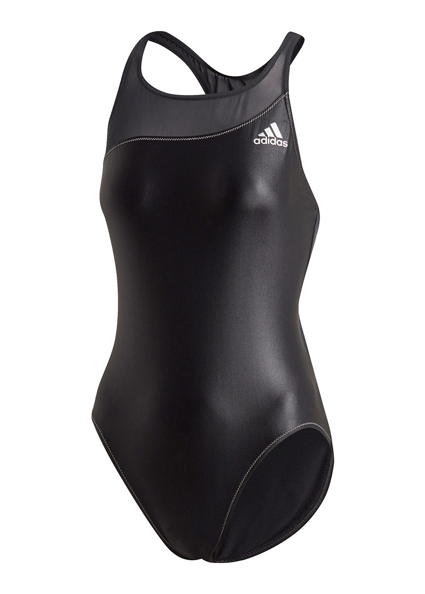 Adidas Girl's GLAM ON Shiny Swimsuit - Black