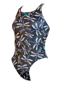 Aquarapid Girl's Dragonfly Swimsuit - Black/Multi