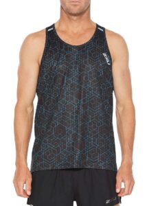 2XU Men's Ghost Sleeveless Singlet - Matrix Black/Silver