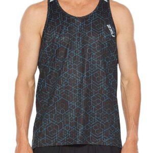 2XU Men's Ghost Sleeveless Singlet - Matrix Black/Silver-0