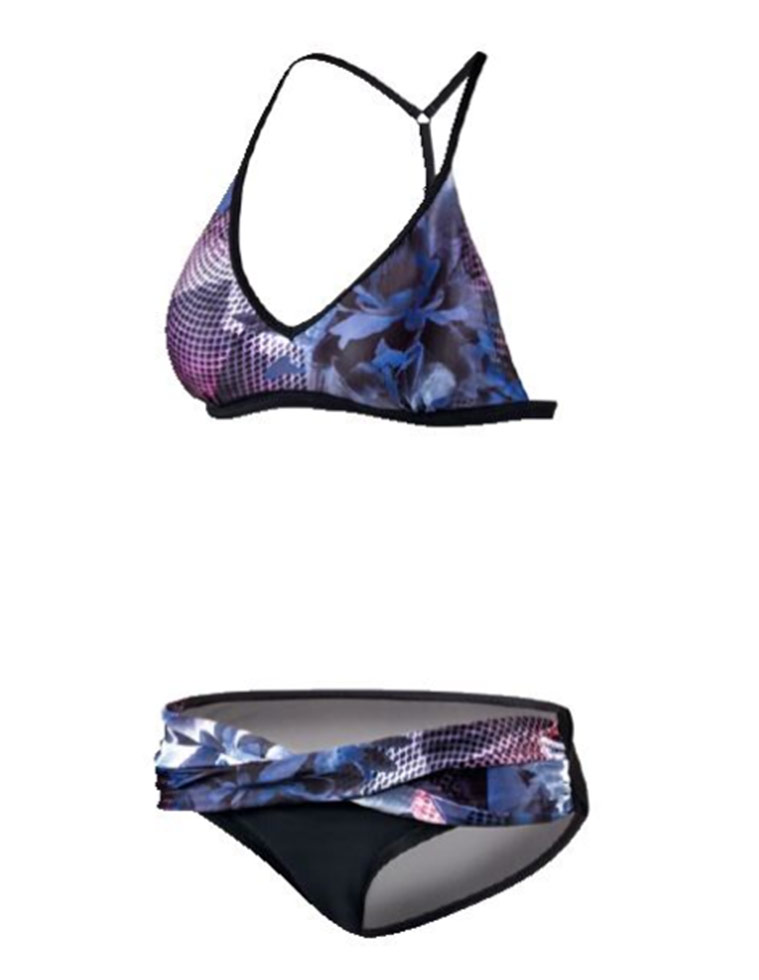 Beco Regular Fit T-Back Bikini - Black / Orange-0