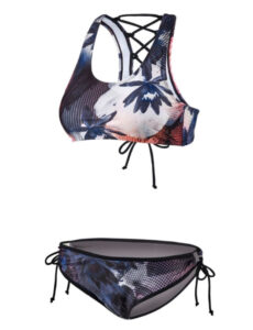 Beco Regular Fit Scoop Neck Bikini - Black / Orange