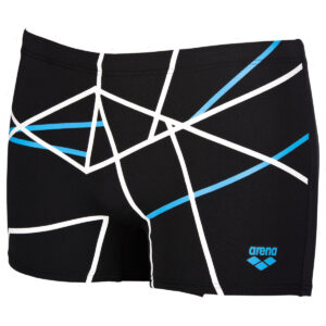 Arena Mens Saga Swimshorts - Black / White / Turquoise-0