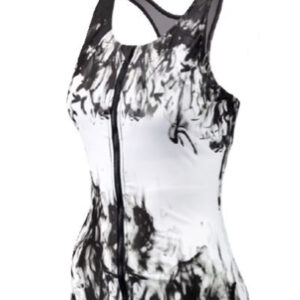 Beco Regular Fit BEsuit Tankini Swimsuit Top C-Cup - Black / White-0