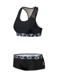 Beco Racer Back Mesh Bikini - Black / Blue / Multi