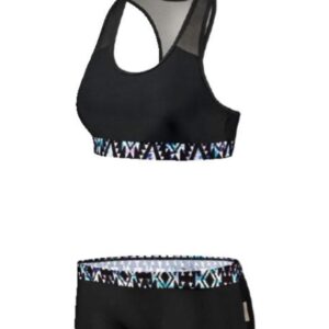 Beco Racer Back Mesh Bikini - Black / Blue / Multi-0