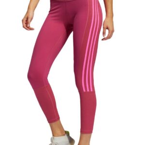 Adidas Believe This 2.0 3 Stripe Rib 7/8 Tight - Pink / Screaming Pink-0