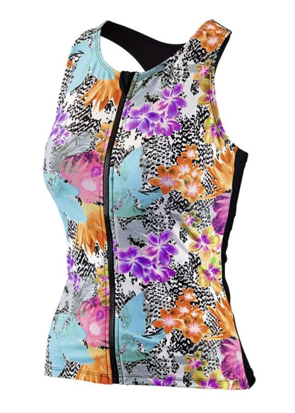 Beco Regular Fit BEsuit Tankini Swimsuit Top C-Cup - Orange / Blue-0