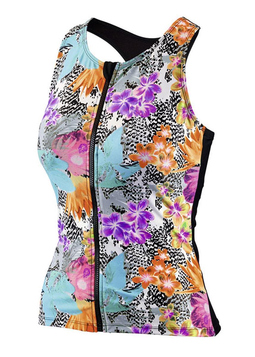 Beco Regular Fit BEsuit Tankini Swimsuit Top C-Cup - Orange / Blue-0