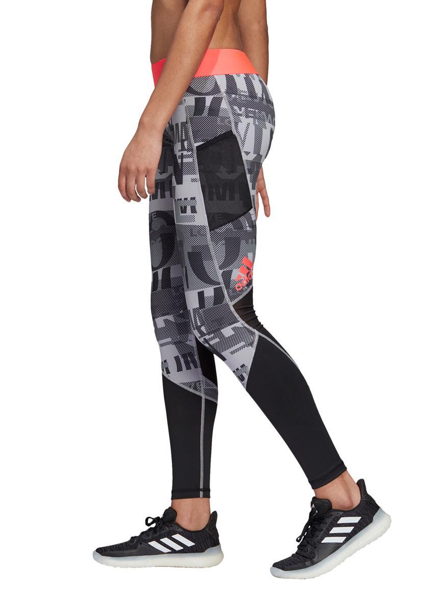 Adidas Alphaskin Tight - Glory Grey / Print / Signal Pink-546076