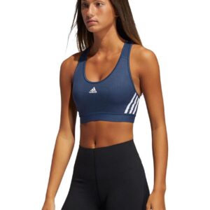 Adidas Believe This 3 Stripe Rib Bra - Crew Navy / White-0