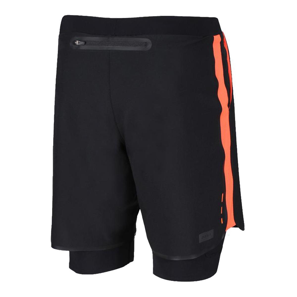 Zone3 Men's RX3 Compression 2-in-1 Shorts - Black/ Orange-544875