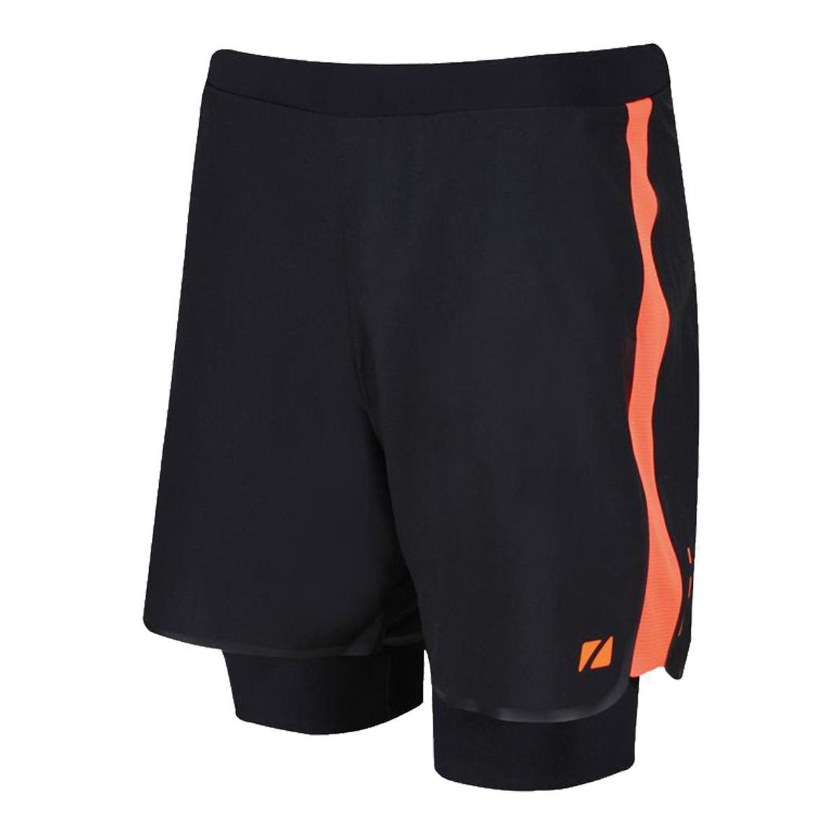 Zone3 Men's RX3 Compression 2-in-1 Shorts - Black/ Orange-0