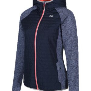 Zone3 Women's Hybrid Puffa Quilted Jacket - Petrol Blue/ Coral-0