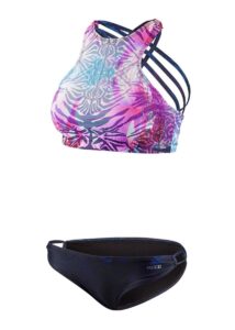 Beco Regular Fit High Neck B-Cup Bikini - Pink / Navy