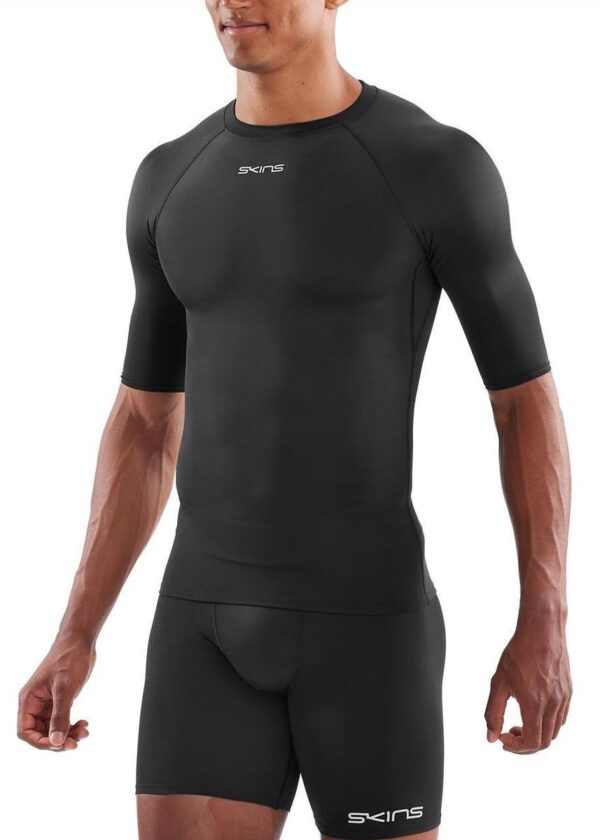 SKINS DNAmic Force Mens Short Sleeve Top - Black-0