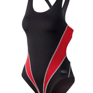 Beco Tight Fit Cut Out Swimsuit - Red / Black-0