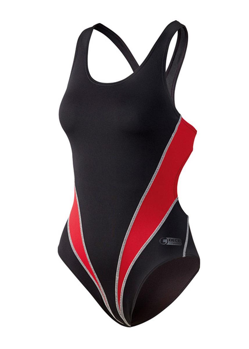 Beco Tight Fit Cut Out Swimsuit - Red / Black-0