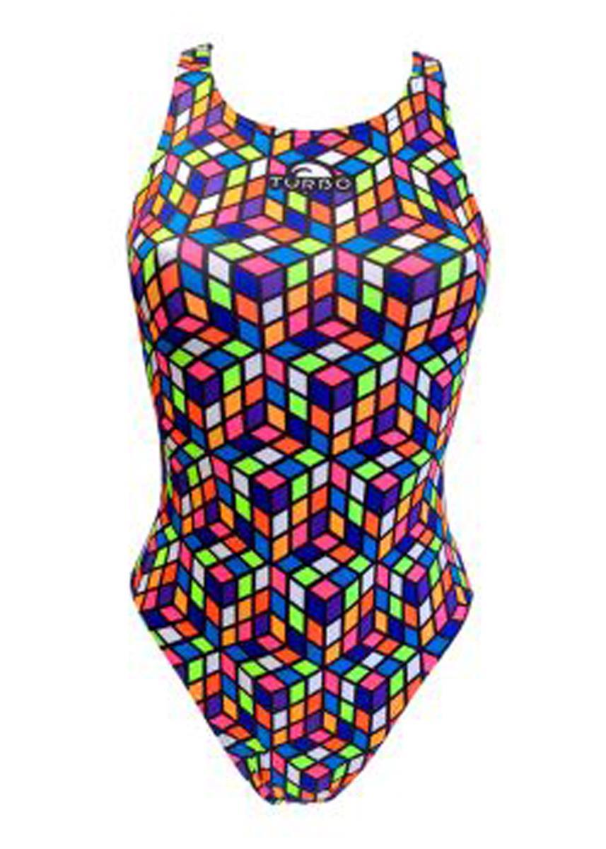 Turbo Girl's Cube Swimsuit - Multi-544897
