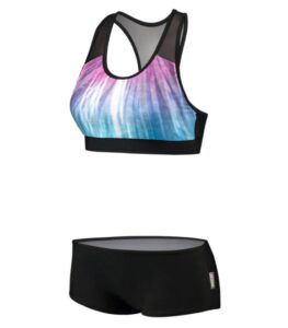 Beco Regular Fit Raceback Mesh Bikini - Black / Blue / Pink