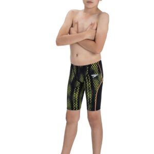 Speedo Boy's Fastskin Junior LZR Racer X Jammer - Black / Fluo Yellow-0