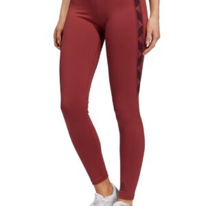 Adidas Alphaskin Badge Of Sport Logo Tights - Legacy Red / Maroon-0