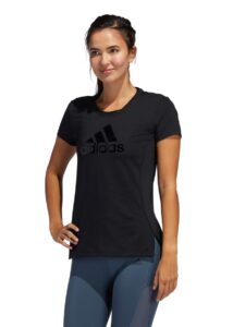 Adidas Womens Glam On Badge Of Sport Logo T-shirt - Black / Black