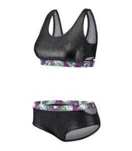 Beco Regular Fit Cross Top Bikini - Black / Pink